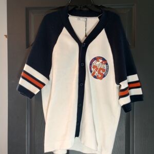 Zara Baseball Raglan Cardigan 3/4 Sleeve Striped Pickstown County Crew New York